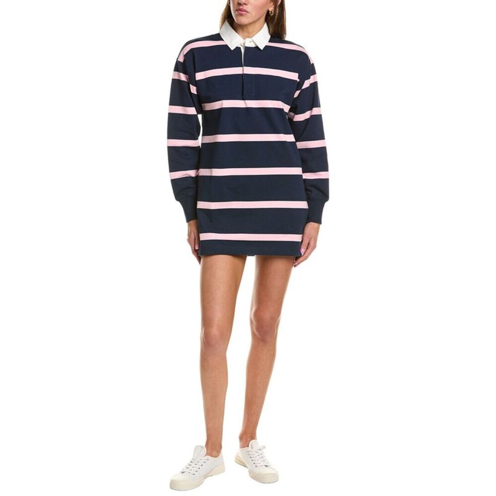 Rowing Blazers Womens  Stripe Rugby Polo Dress, Pink